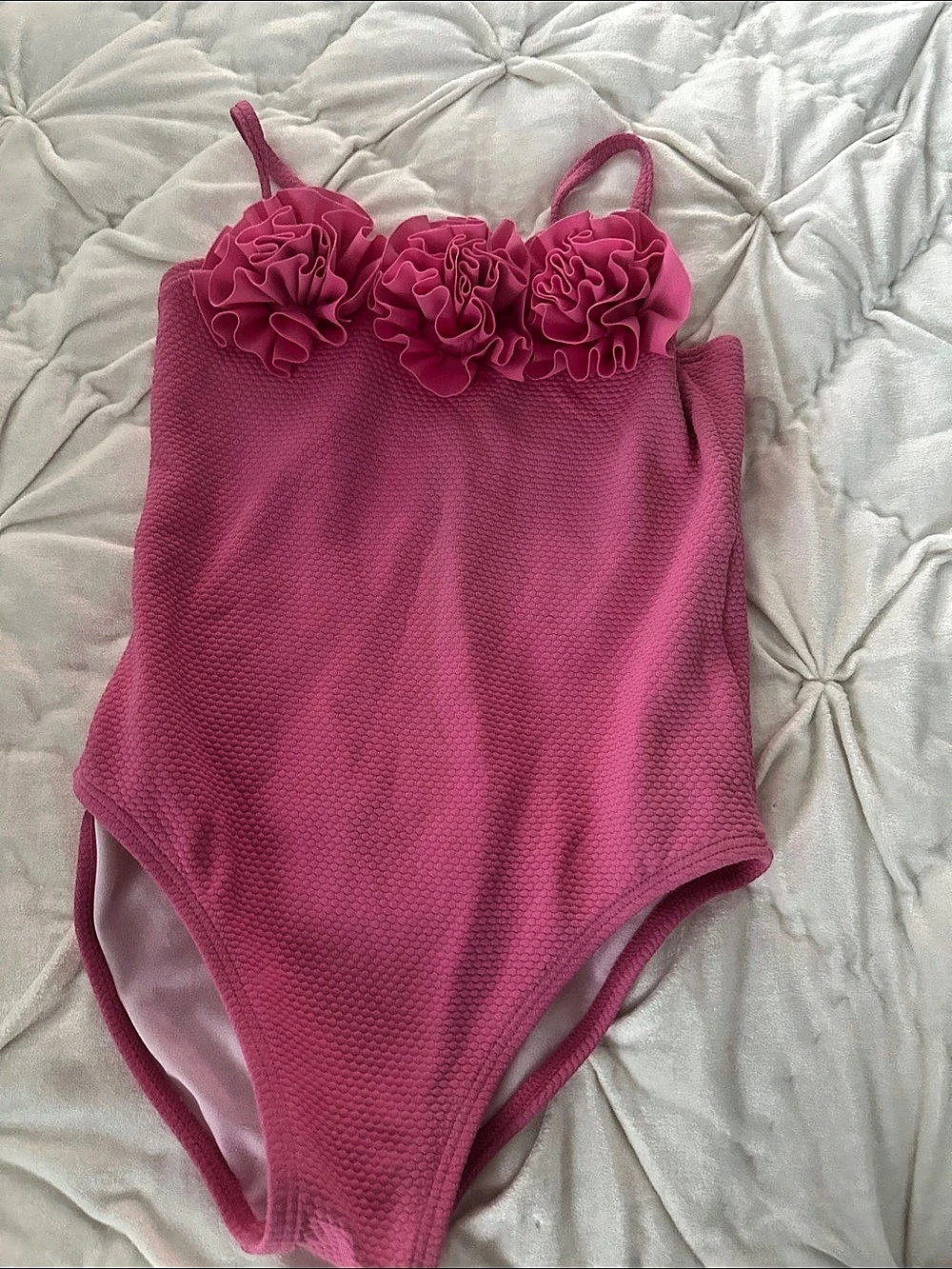 Janie and Jack Rosette One-Piece Swimsuit Pink Girls 5